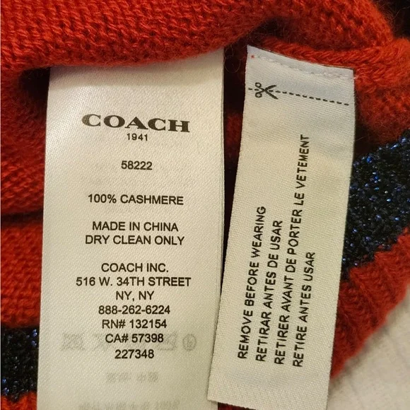 Coach 1941 Red Intarsia Sweater M 100% Cashmere Vintage Car Rare HTF NWOT NEW - Picture 11 of 16